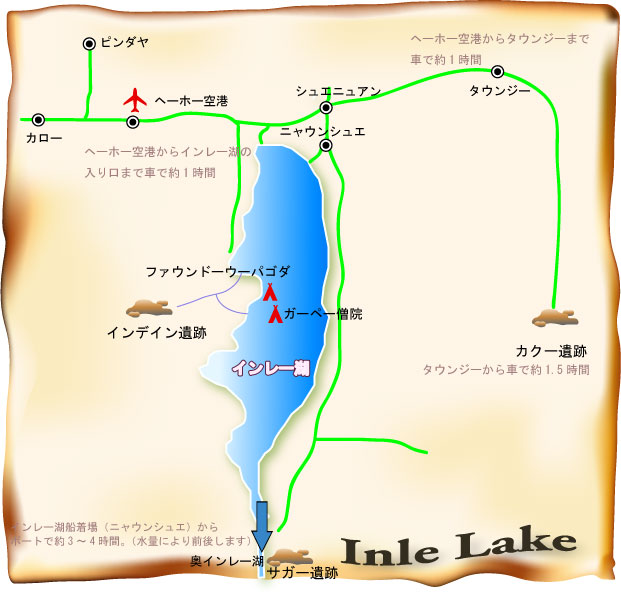 インレー湖　地図